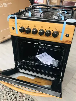 Wooden Light 4 Gas Burner Glass Lid Oven With Grill