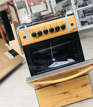 Light Wooden 4 Gas Burner Oven With Grill Cooker 