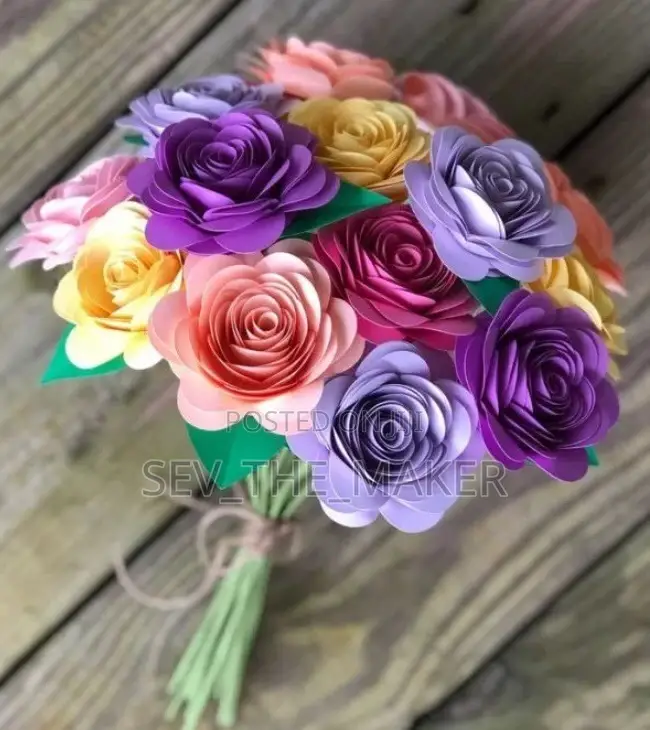 Paper Flowers and Vase Available for a Cool Price