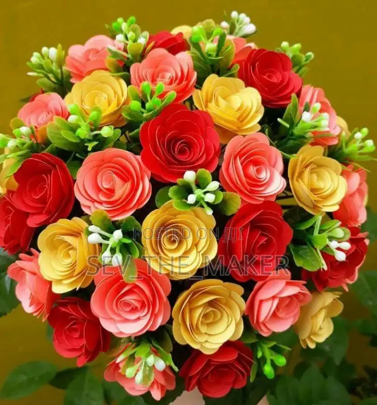 Paper Flowers and Vase Available for a Cool Price