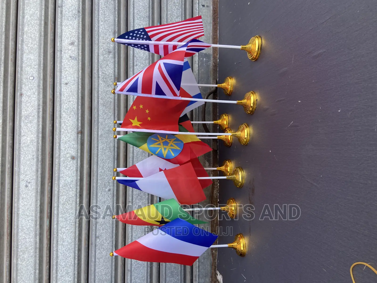 Original Miniature Flags With Gold Base for Table Top