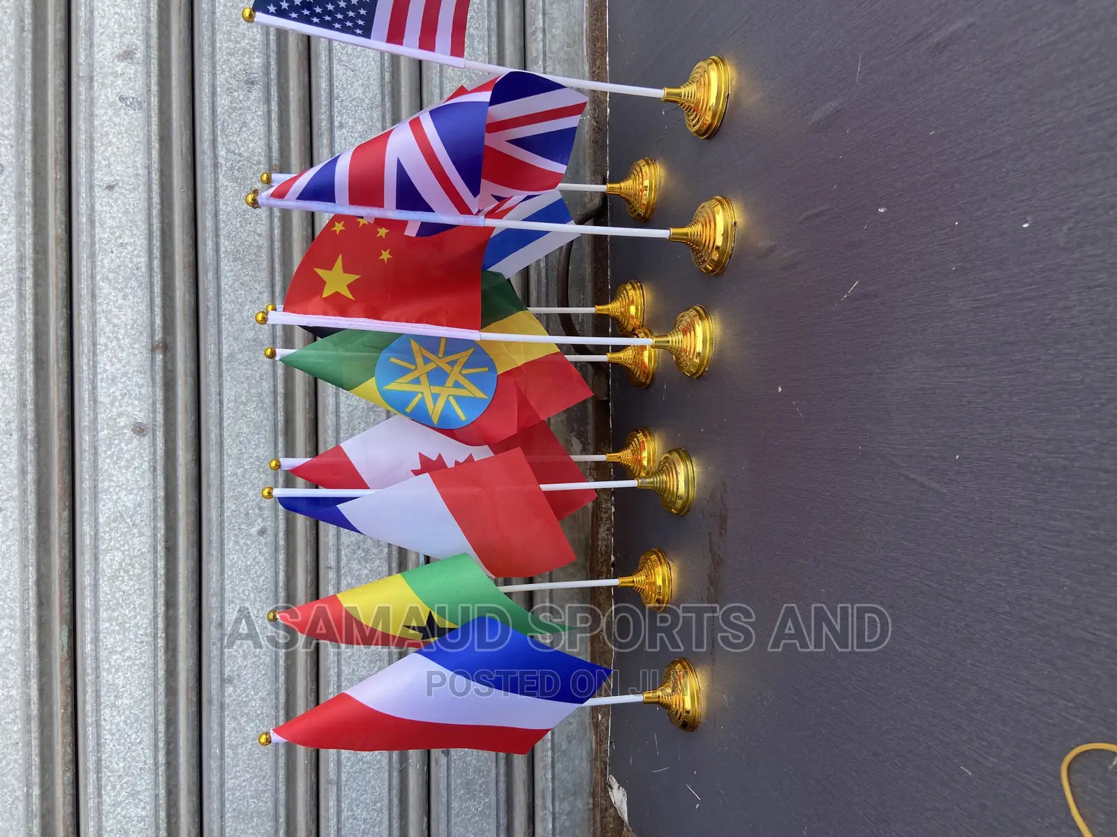 Original Miniature Flags With Gold Base for Table Top