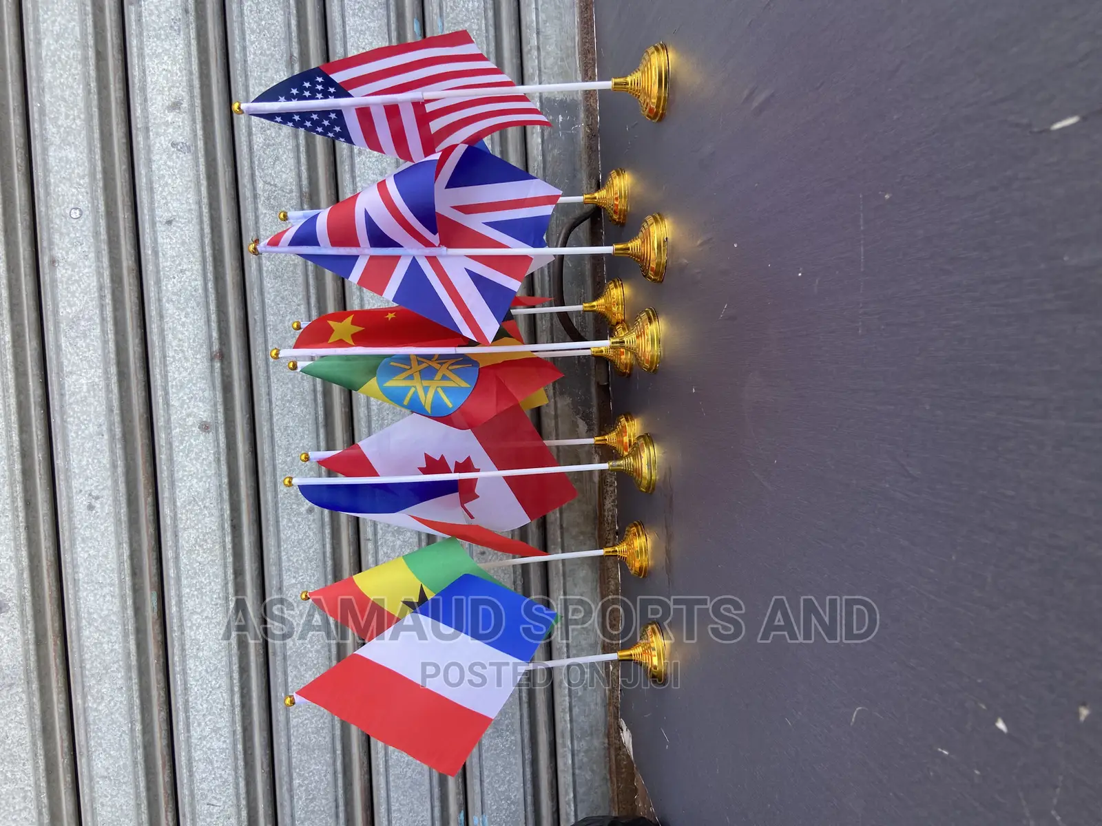 Original Miniature Flags With Gold Base for Table Top