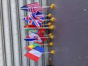 Original Miniature Flags With Gold Base for Table Top