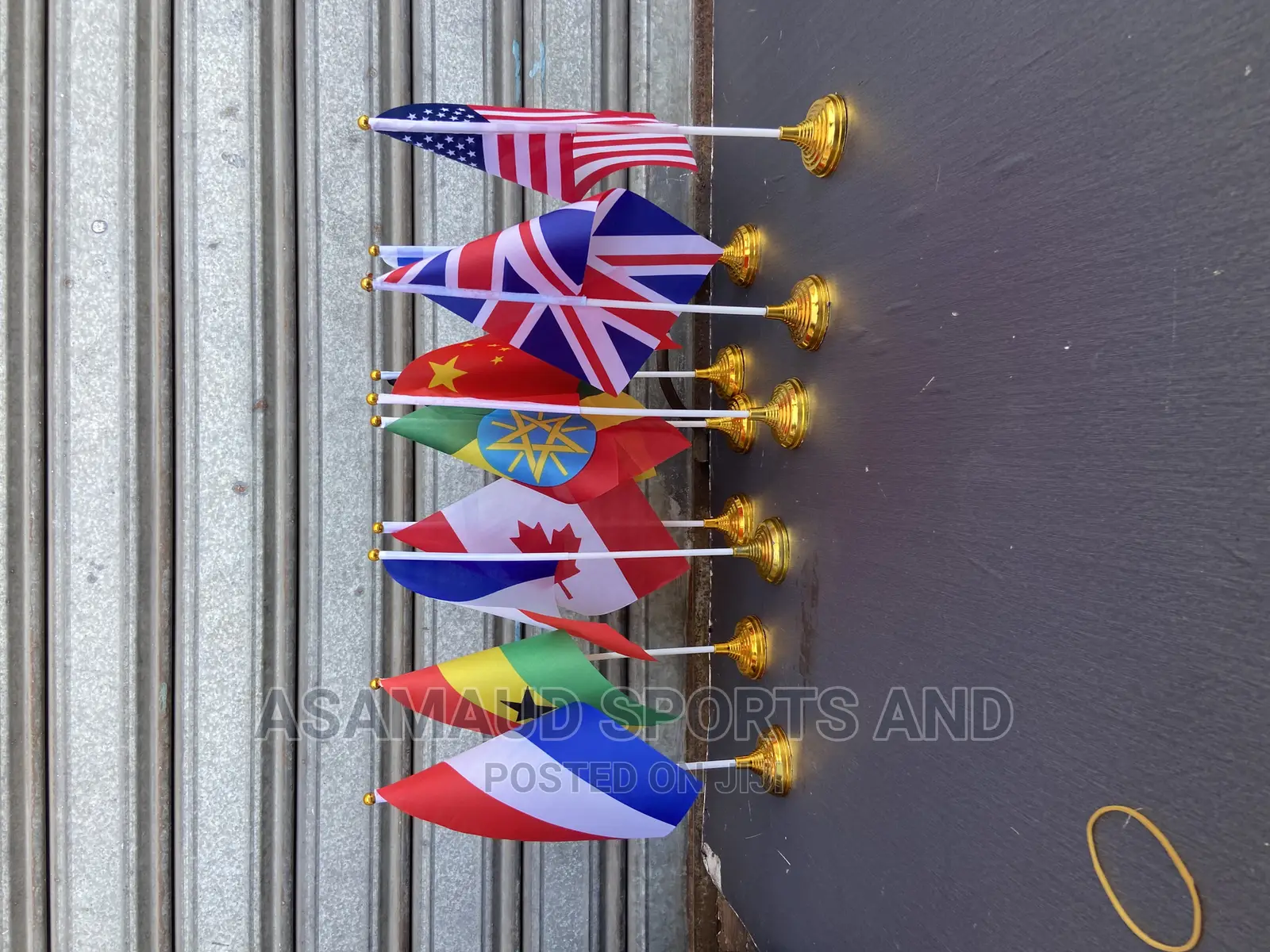 Original Miniature Flags With Gold Base for Table Top