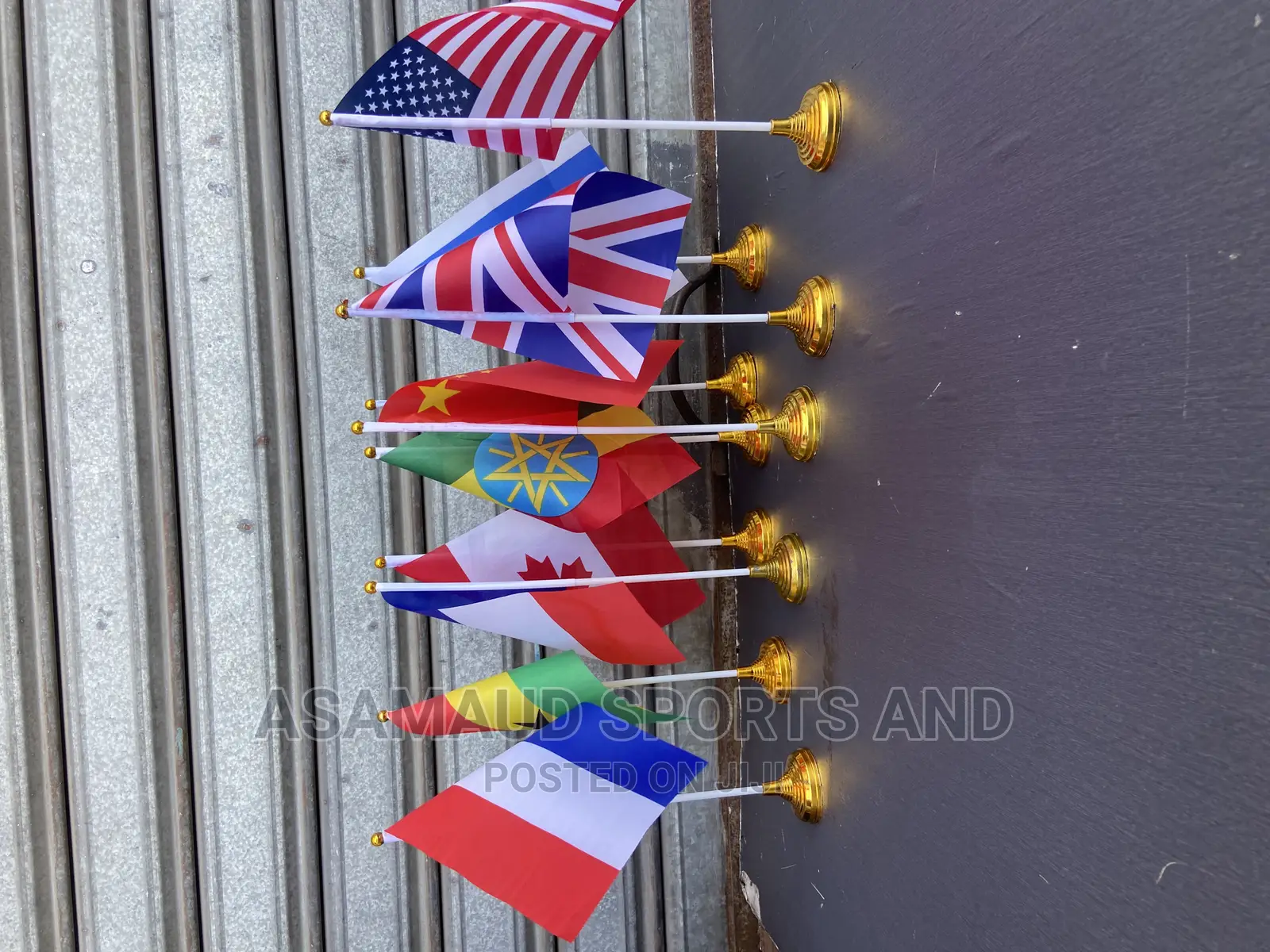 Original Miniature Flags With Gold Base for Table Top
