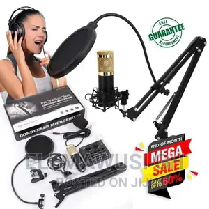 BM 800 Condenser Microphone Set With V8 Sound Card