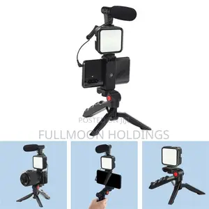 Phone Vlog Video Kit With Adjustable Tripod/ Stabilizer