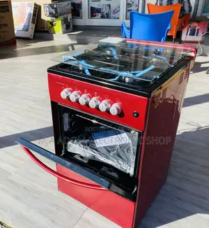 Fast Cooking Volcano 50x50 Oven and Grill 4 Gas Burner(Red).