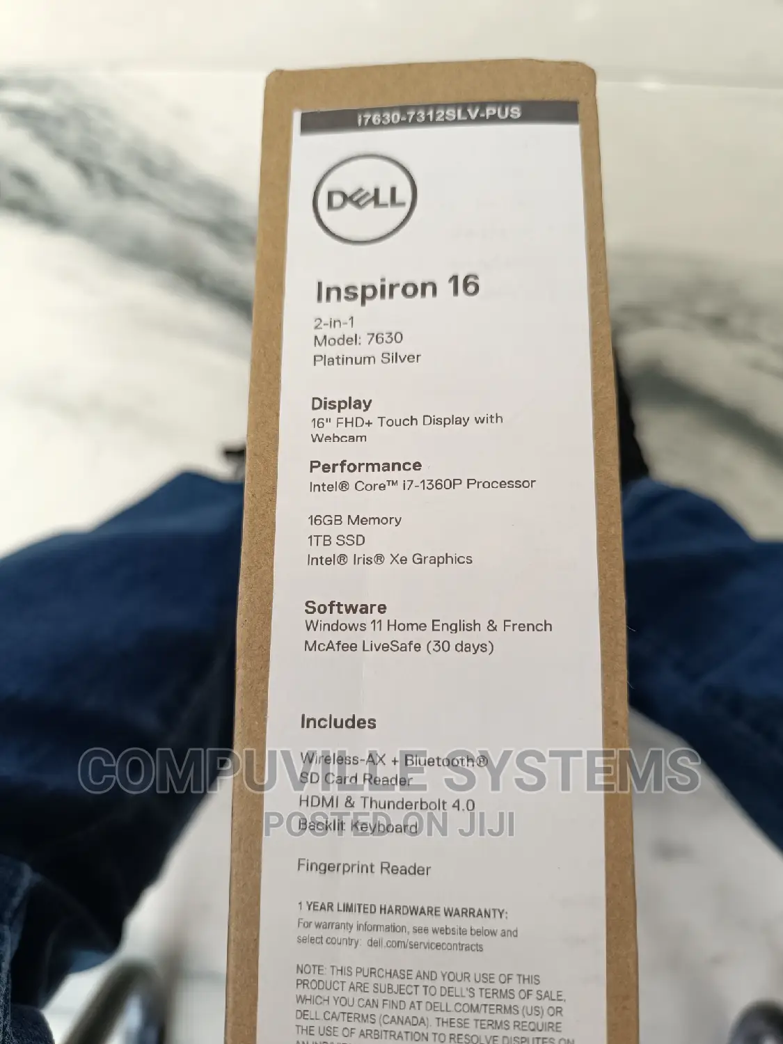 New Laptop Dell 16GB Intel Core I7 SSD 1T