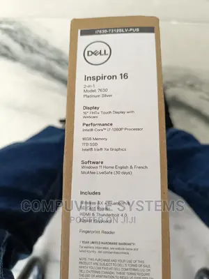 New Laptop Dell 16GB Intel Core I7 SSD 1T