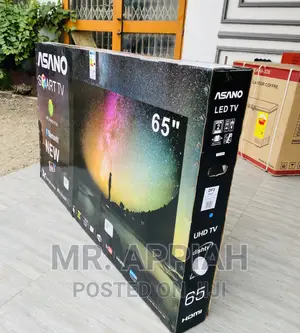 Brand New Asano 65” Uhd Smart + Bluetooth LED Tv(Black).