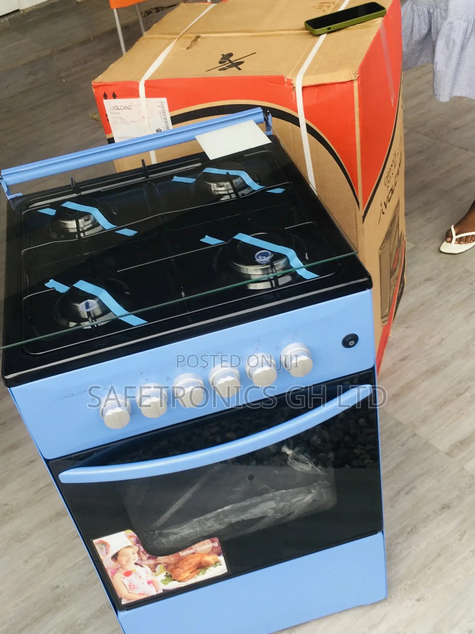 4 Gas Burner Oven With Grill Volcano 50x50 Blue Cooker