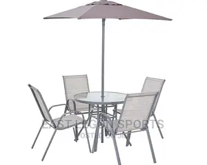 4 Chairs Set No  Umbrella Parasol Table Garden Dinning