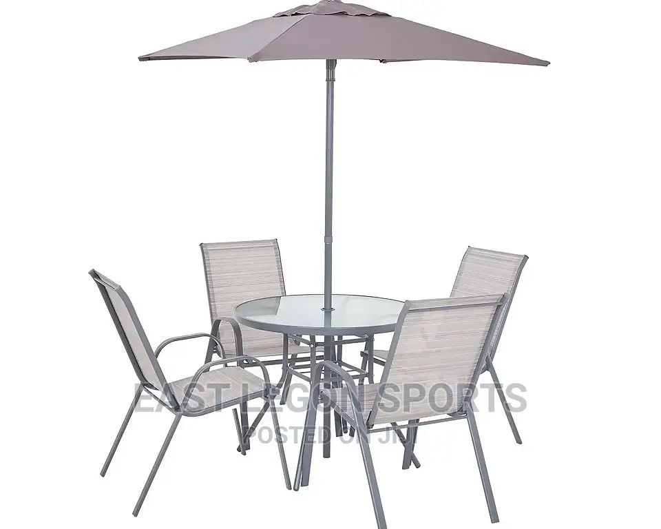4 Chairs Set No  Umbrella Parasol Table Garden Dinning