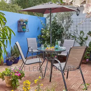 4 Chairs Set No  Umbrella Parasol Table Garden Dinning