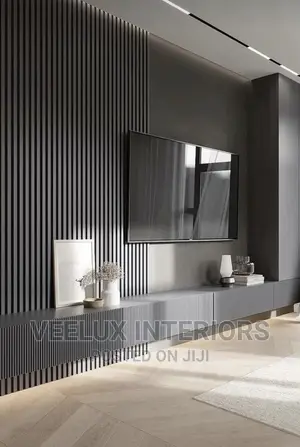 Fulllength-Black Tv Unit || Interior Design