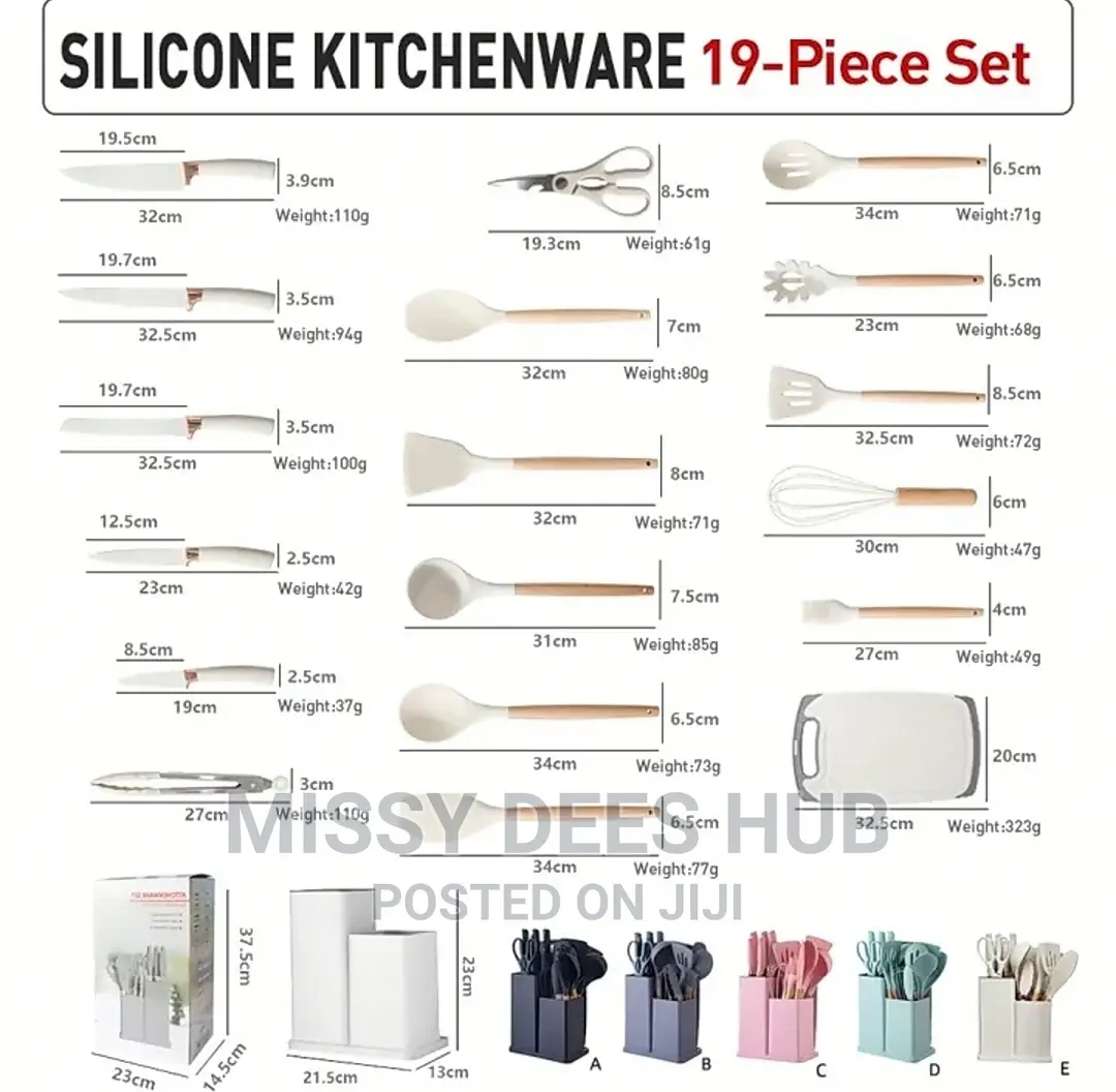 19pcs Silicone Kitchen Set
