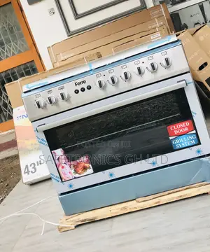 5 Oven With Grill Gas Cooker Burner 60x90 Ferre Sliver