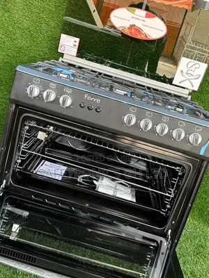Shine Black Oven With Grill Ferre 5 Gas Cooker Burner 60x90