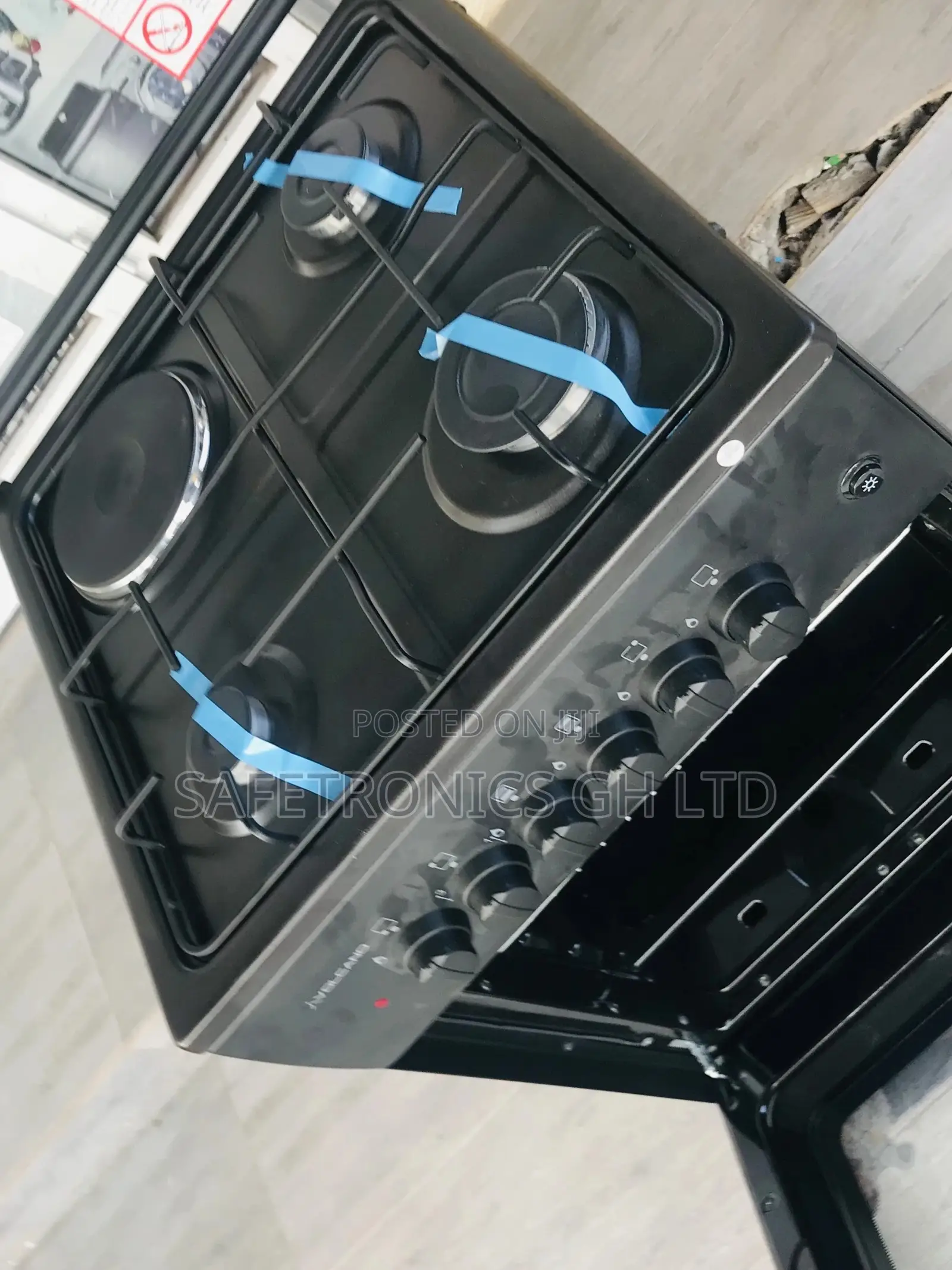 1 Electric Black Volcano Oven With Grill 3 Gas Cooker Burner