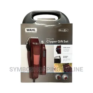 Wahl Hair Clipper Nose Ear Trimmer Maroon 18 Piece Set