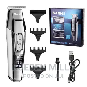 Rechargeable Silver Kemei Barbering Shaving Machine