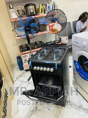 Basic Black Ferre 50x55 4 Gas Burner With Oven and Grill.