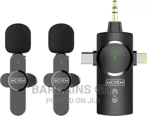 Lavalier 3 in 1 Wireless Microphone for Phone, Camera and PC