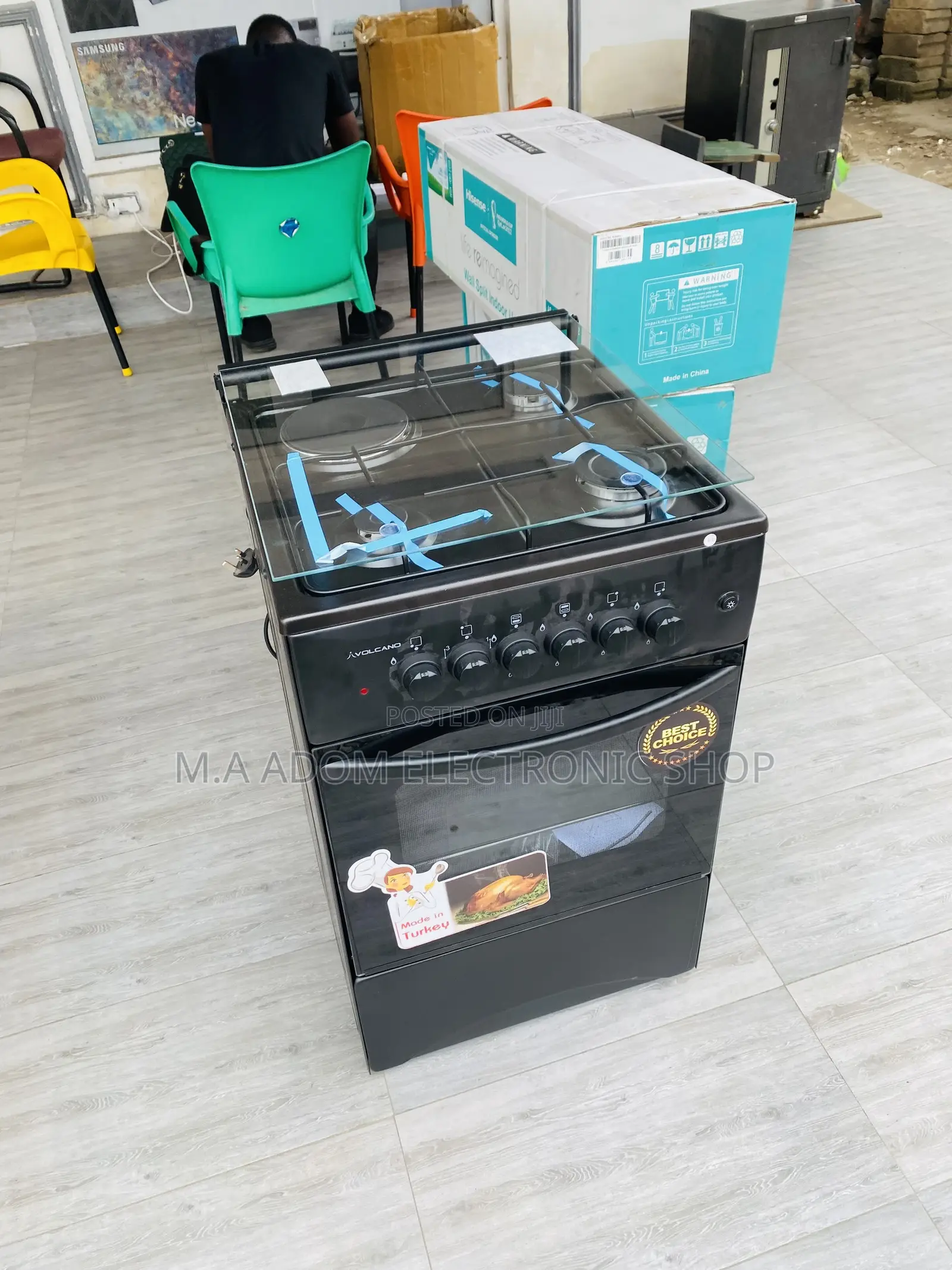 Fast Cooking Volcano 3 Gas Burner + 1 Electronic Cooker 