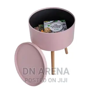 Living Elements Pink Storage Tray Table With Wooden Legs