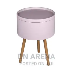 Living Elements Pink Storage Tray Table With Wooden Legs