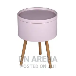 Living Elements Pink Storage Tray Table With Wooden Legs