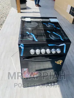 Affordable Volcano 3 Gas Burner + 1 Electric Cooker(Black).