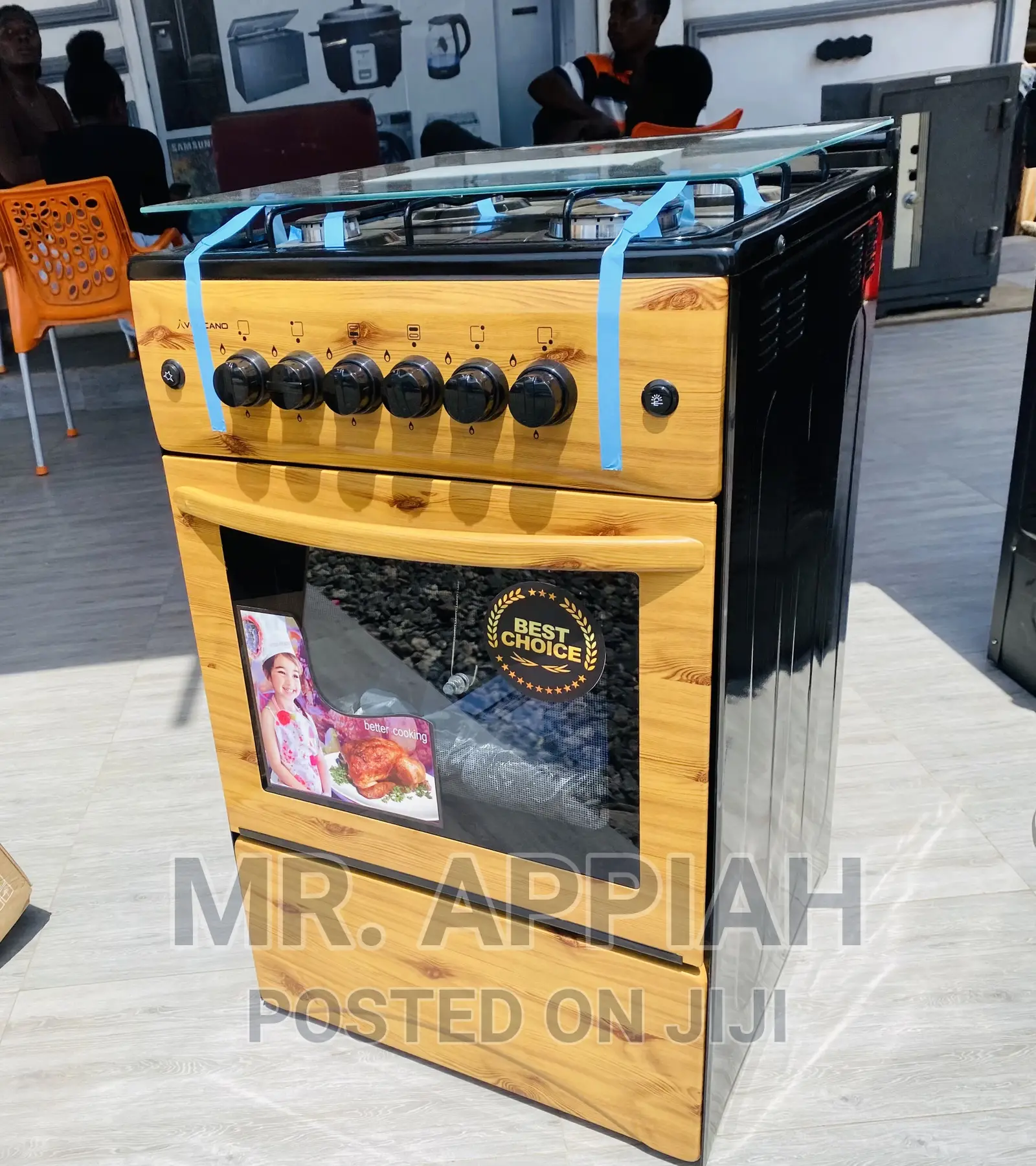 Fabulous Wooden Volcano 4 Gas Burner With Oven(Ignition) 