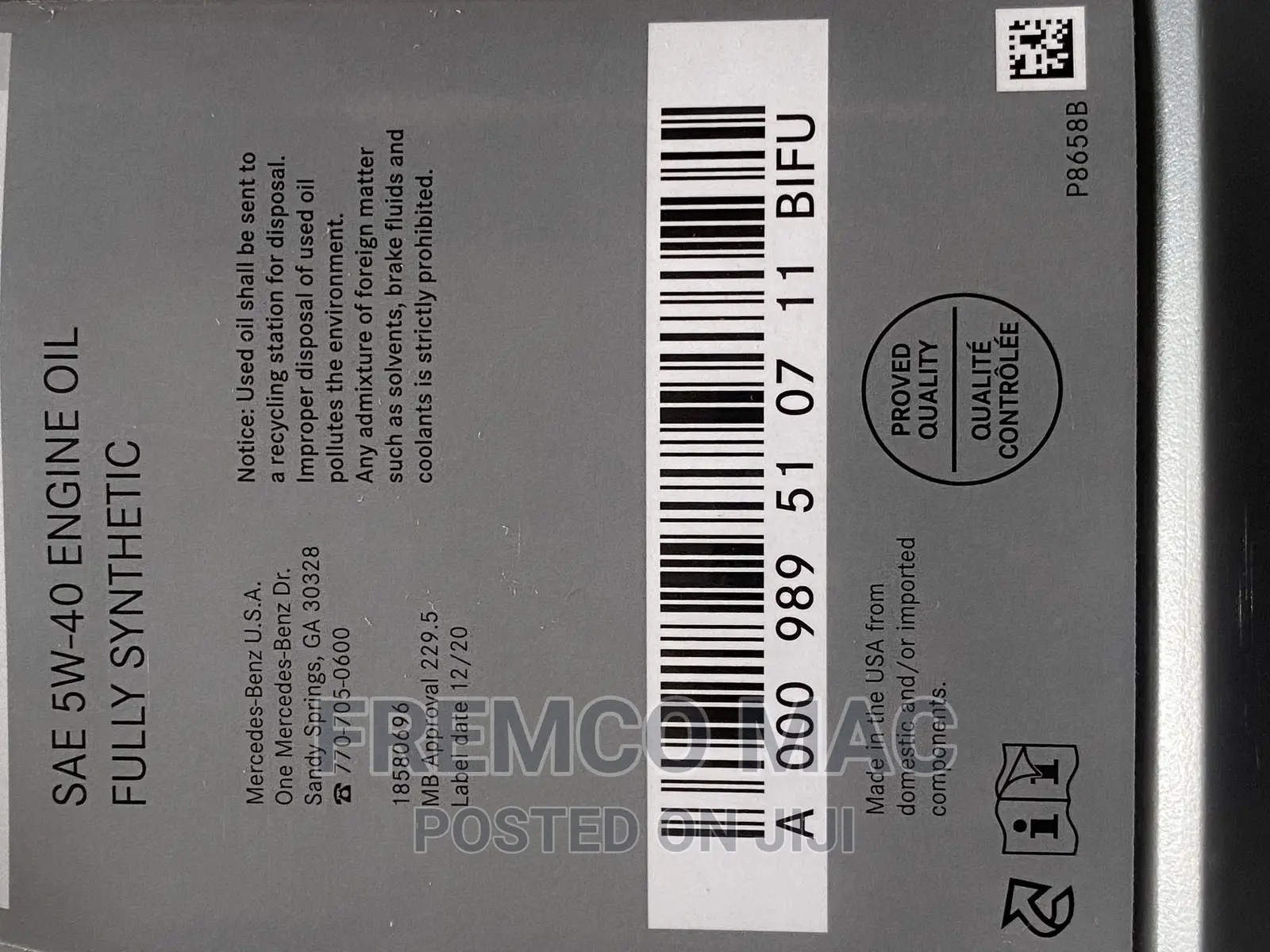Genuine Mercedes-Benz Engine Oil (5w-40) 1L
