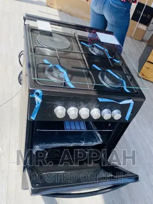 Efficient Volcano 50x50 3 Gas + 1 Electric Cooker(Black).