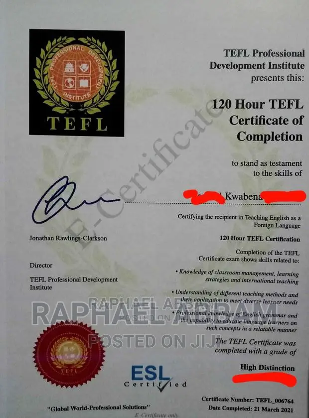 Tefl English Certificate