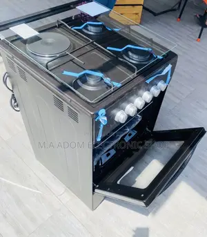 Fast Cooking Volcano 50x50 3 Gas + 1 Electric Cooker,Black.