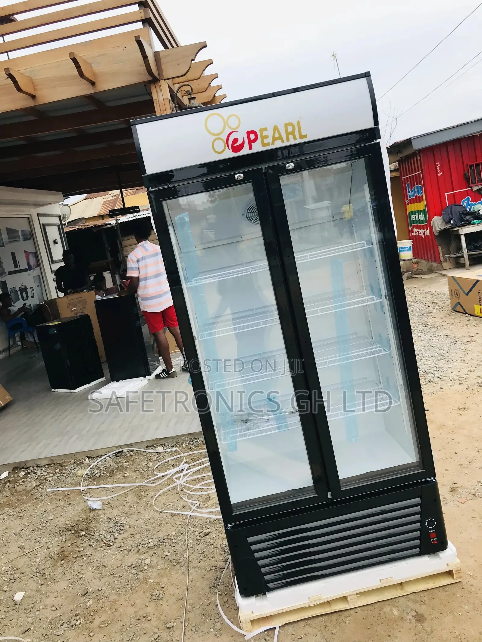 6 Shelves Doubledoor Glass Door Pearl PVC-622 Display Fridge