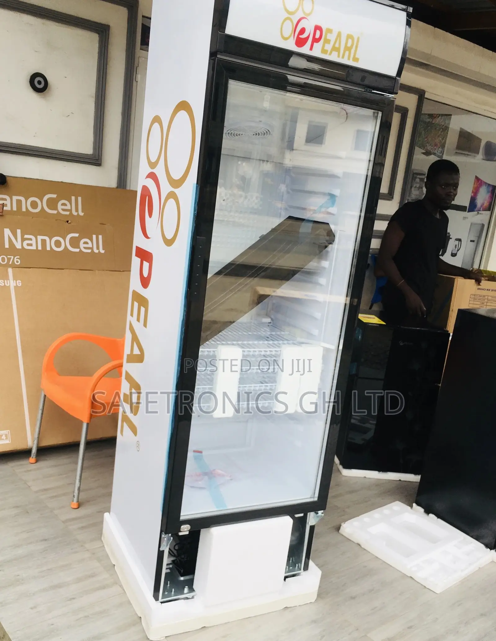 PVC-424 Singledoor Pearl Glass Lid Display Fridge 