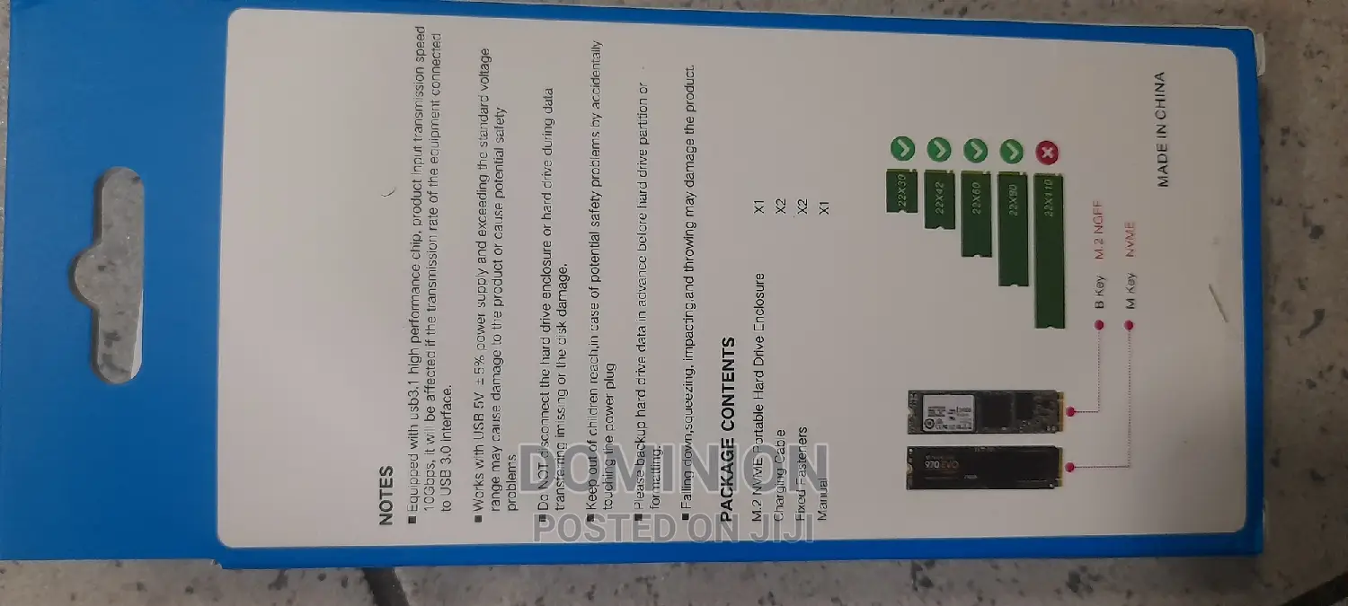 Portable M.2 SSD Enclosure USB 3.1 10gbps