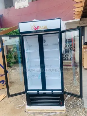 Fast Chilling Pearl Double Door Display Fridge PVC 622-2b.