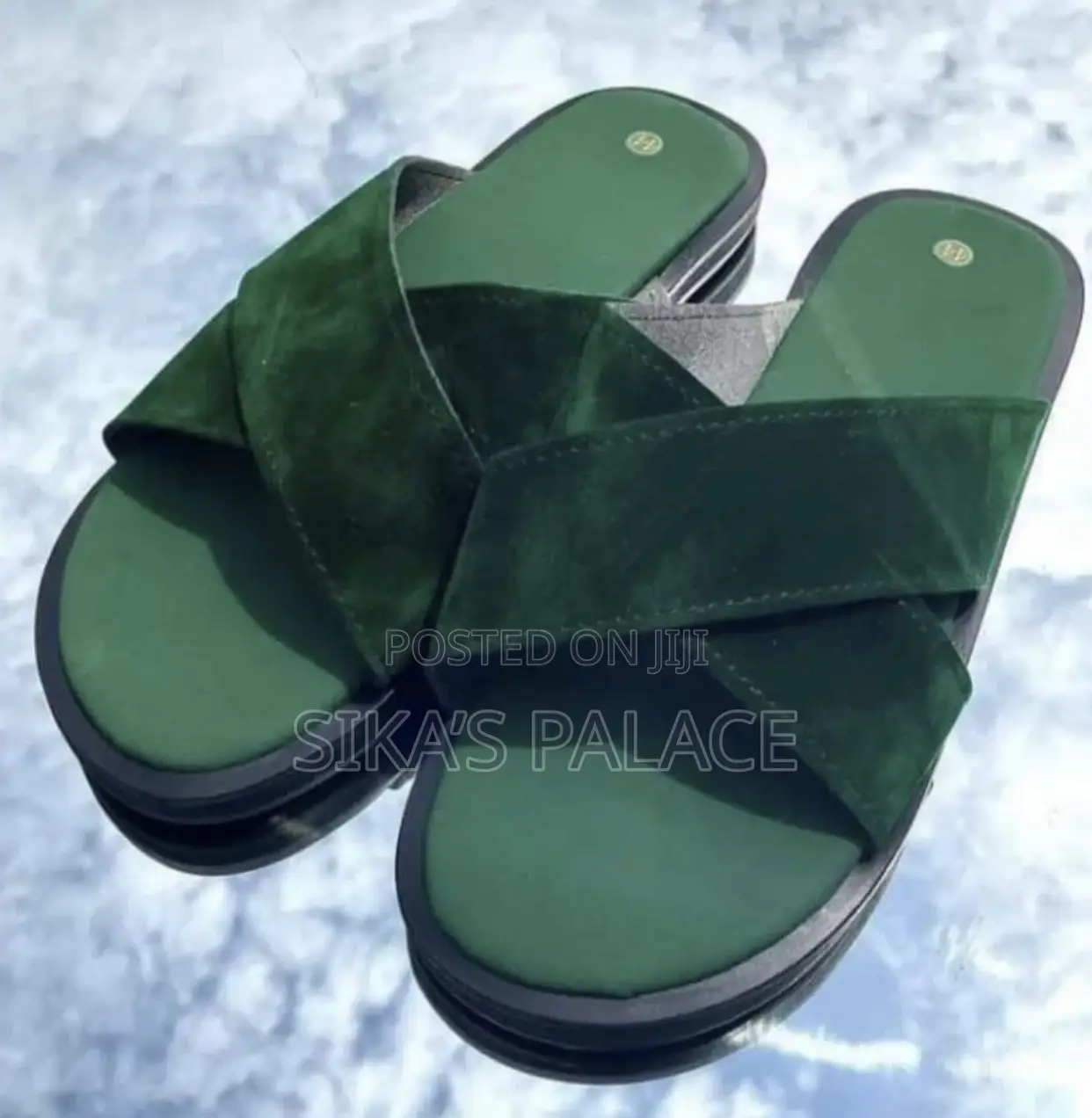 Green Suede Slippers