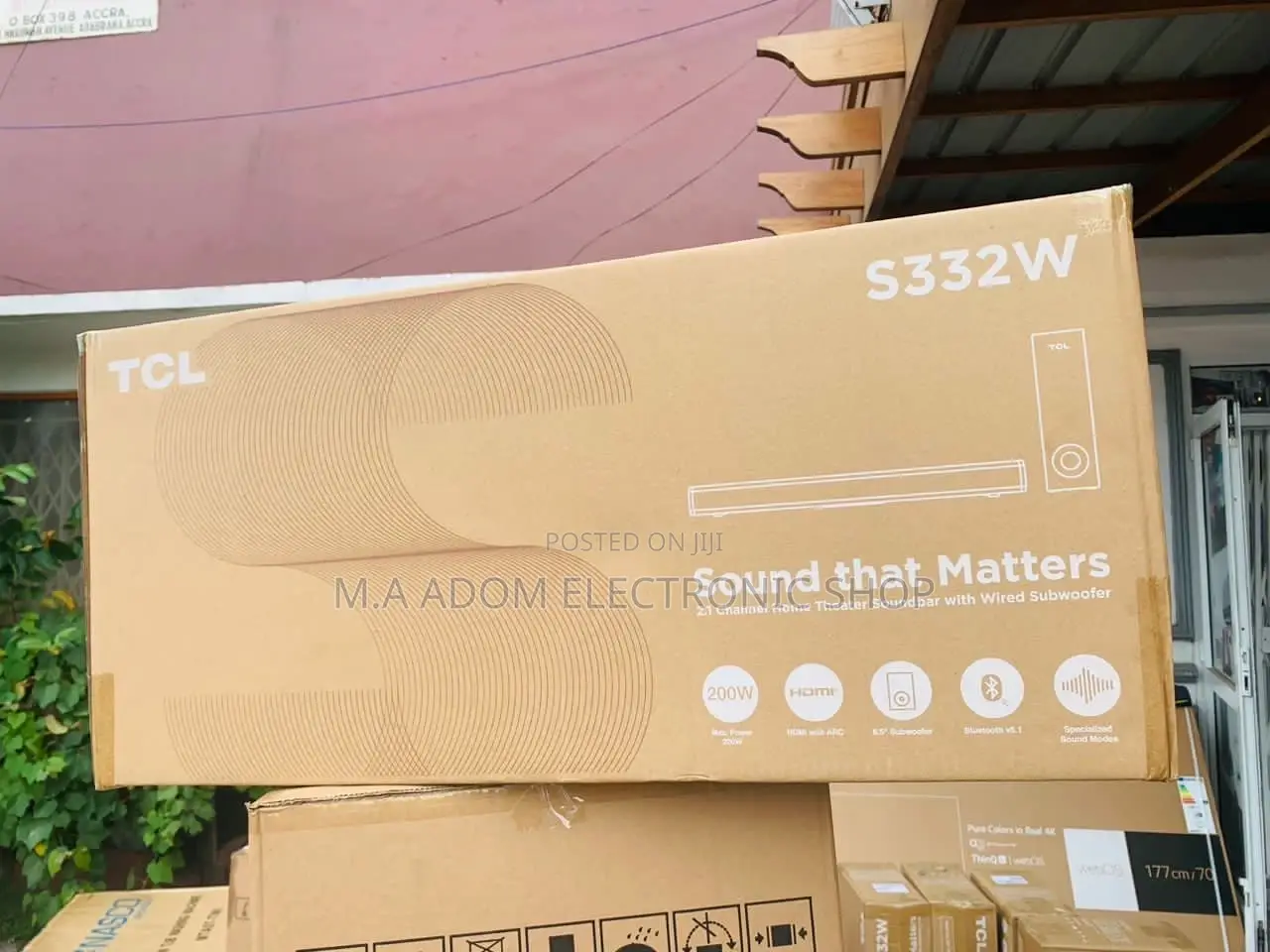 Durable and Affordable TCL 2.1ch Bluetooth Sound Bar S332W