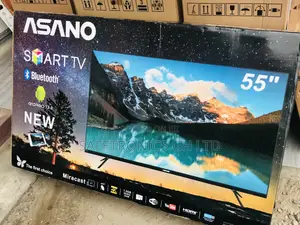 Black Real Asano 55 Inches Glossy Smart UHD LED Tv