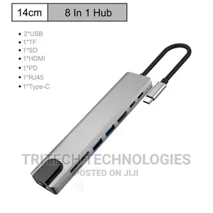 Type C 8 In 1 USB-C To HD RJ45 Gigabit Adapter USB 3.0 HUB