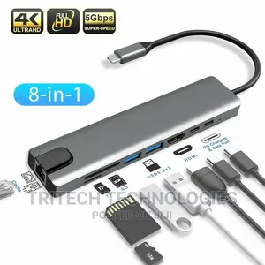 Type C 8 In 1 USB-C To HD RJ45 Gigabit Adapter USB 3.0 HUB