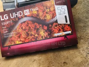 UHD LED 55” Smart LG UP77 Crystal Electric Black Tv. 