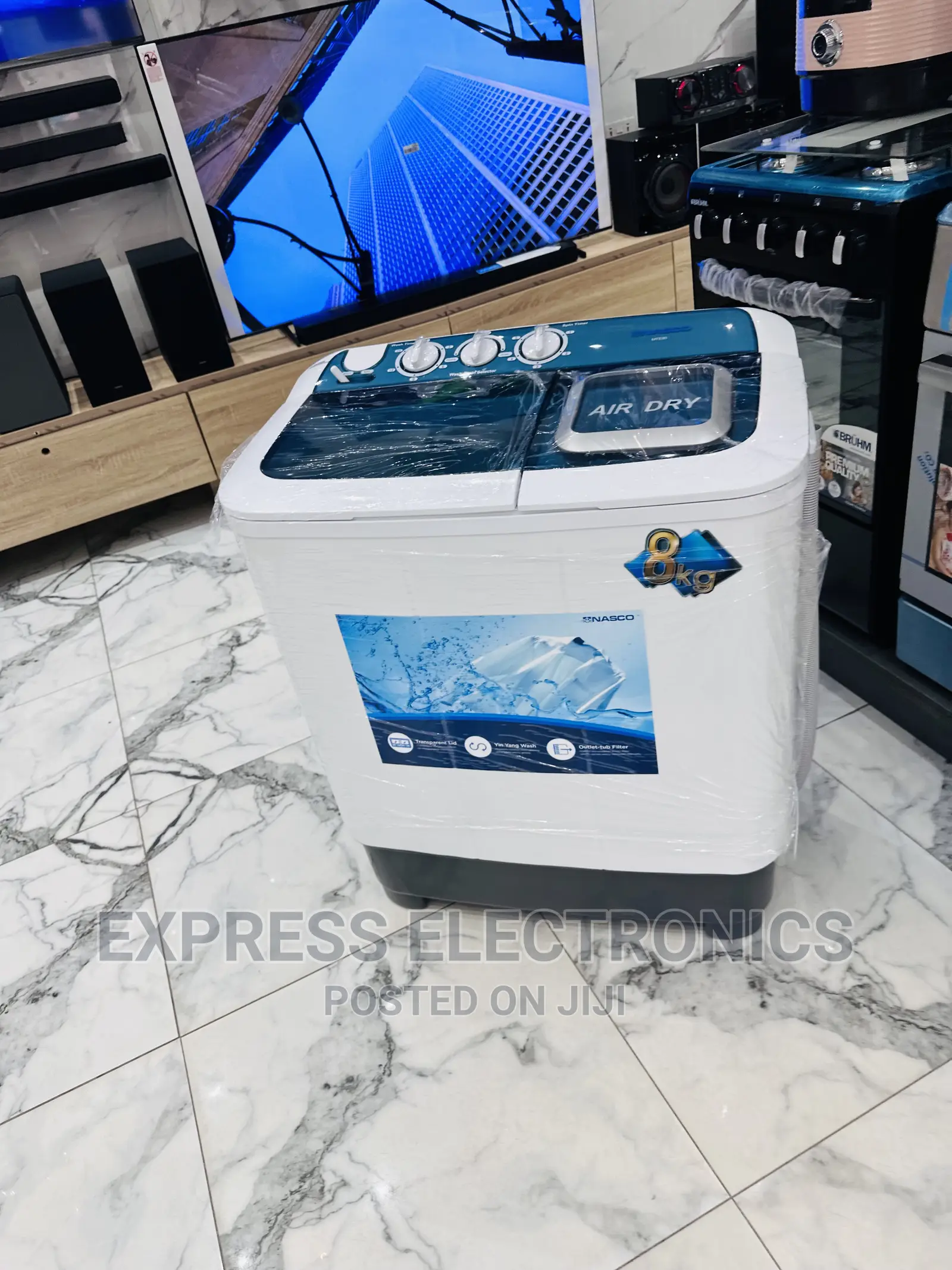 White Nasco WM 8kg Semi Automatic Topload